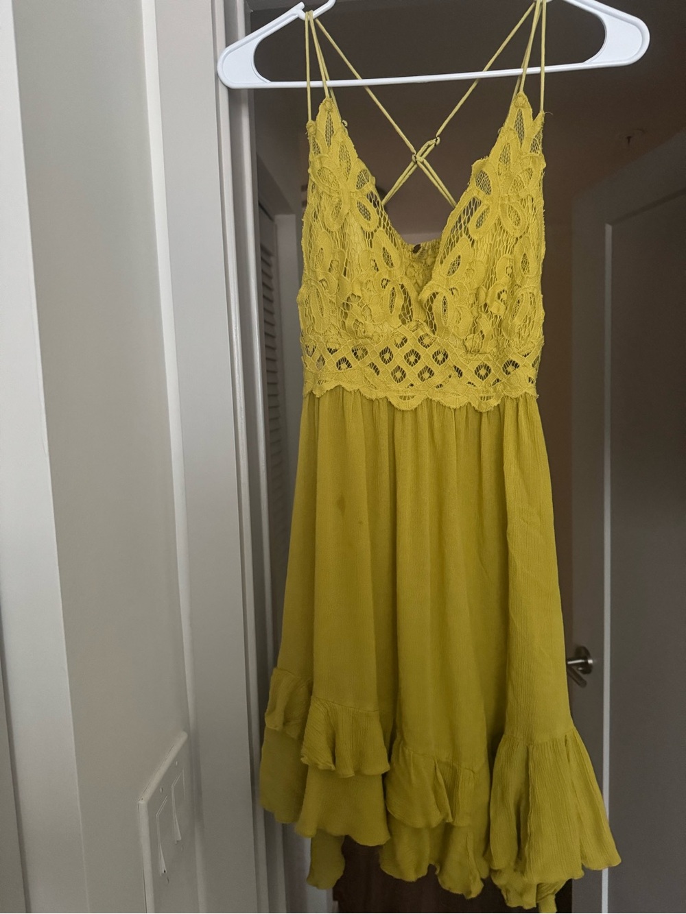 Free People Lace-Top Mini Dress